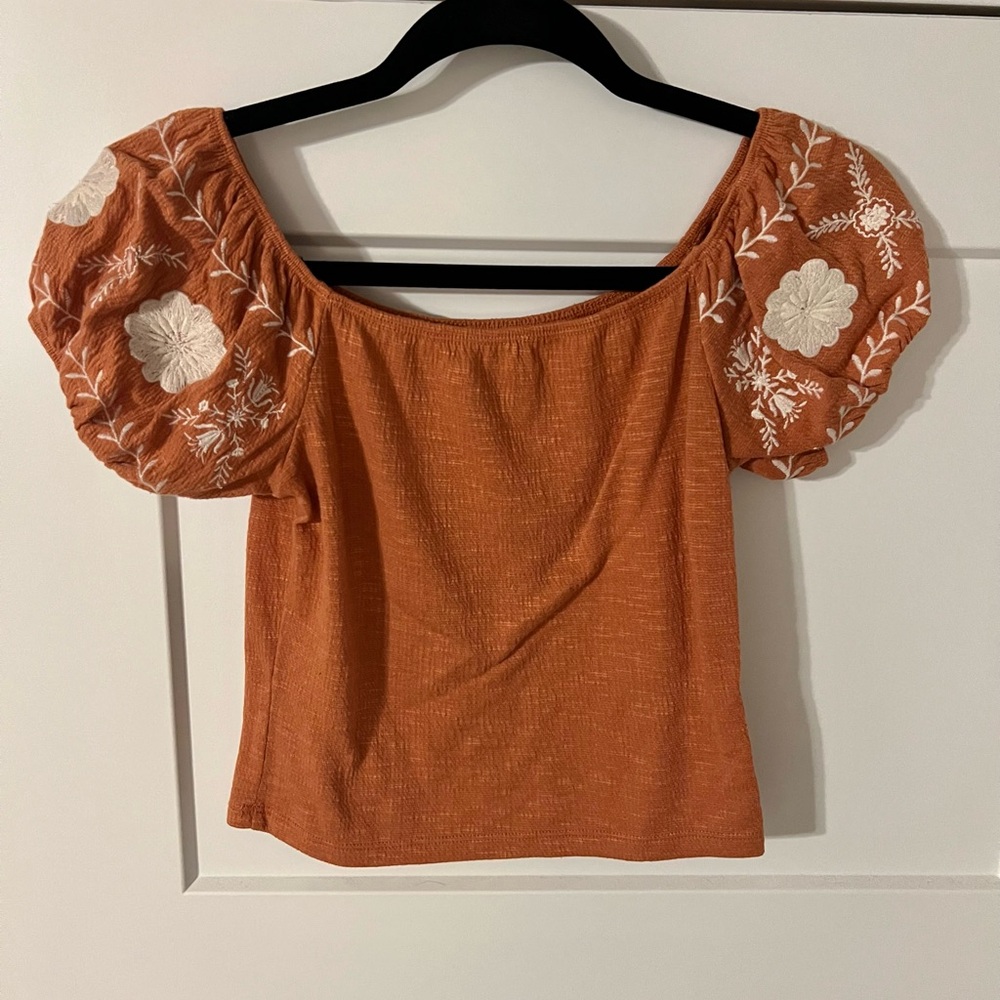 Orange Off-Shoulder Top - Picture 6 of 7